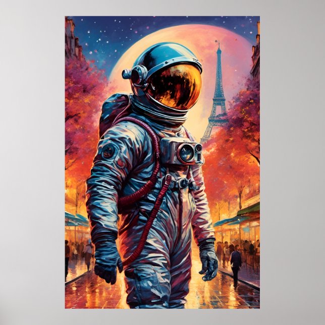 Astronaut in Paris Poster (Vorne)