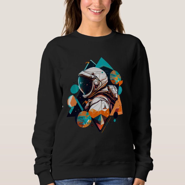 Astronaut in Space Aesthetic Wave Planet Eclipse   Sweatshirt (Vorderseite)