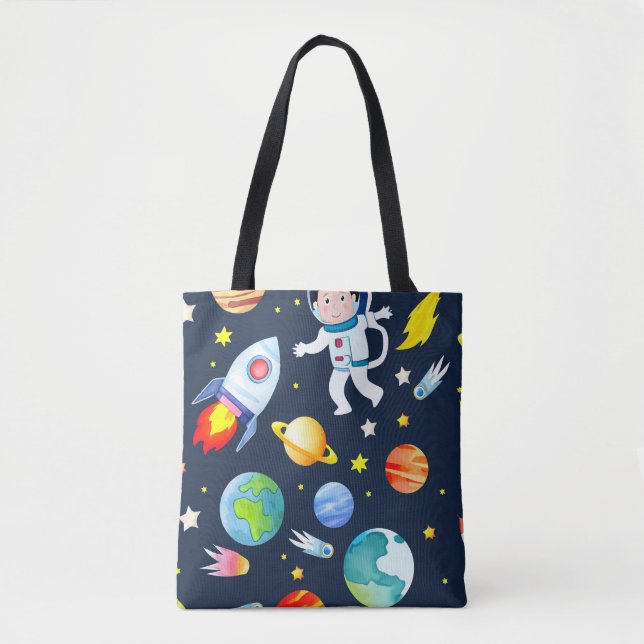 Astronaut in Space Planets and Rockets Pattern (Vorderseite)