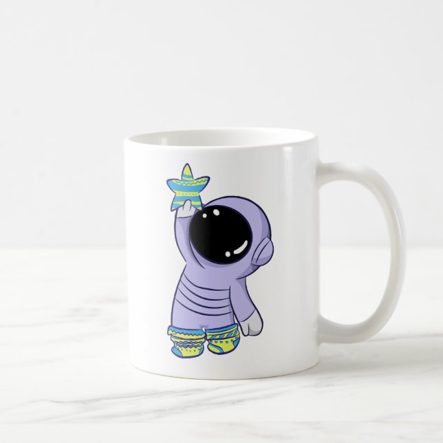Astronaut in verschiedenen Socken-Tasse Kaffeetasse (Rechts)