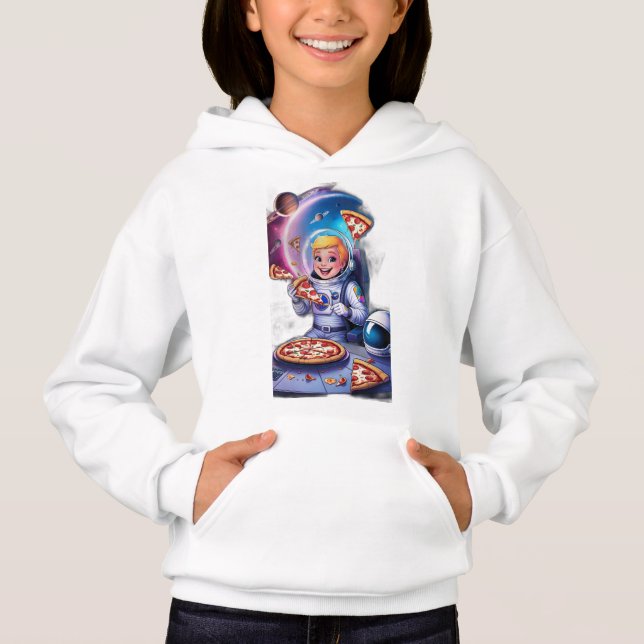 Astronaut isst Pizza im All. Hoodie (Vorderseite)