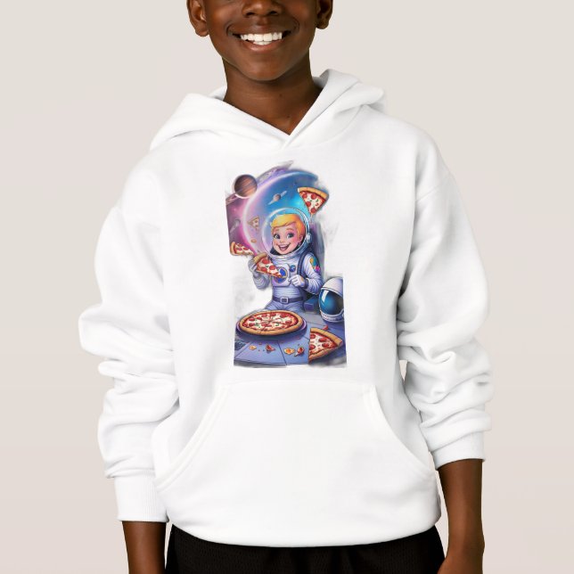 Astronaut isst Pizza im All. Hoodie (Vorderseite)