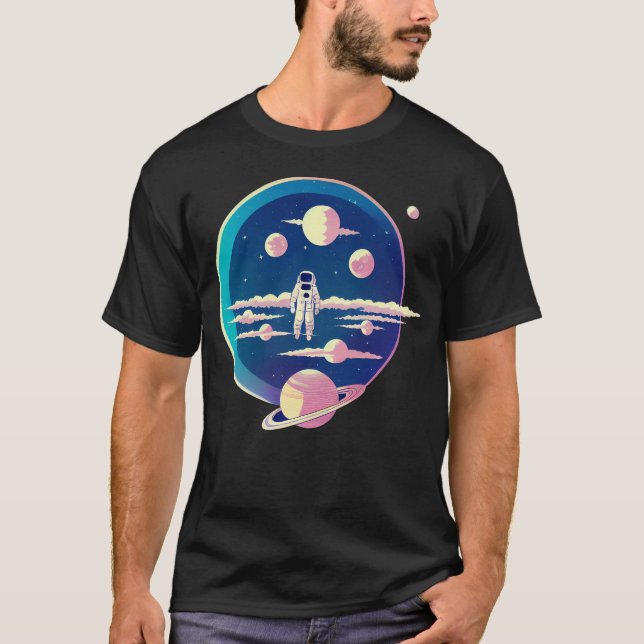 Astronaut ist im Weltraum verloren T-Shirt (Vorderseite)
