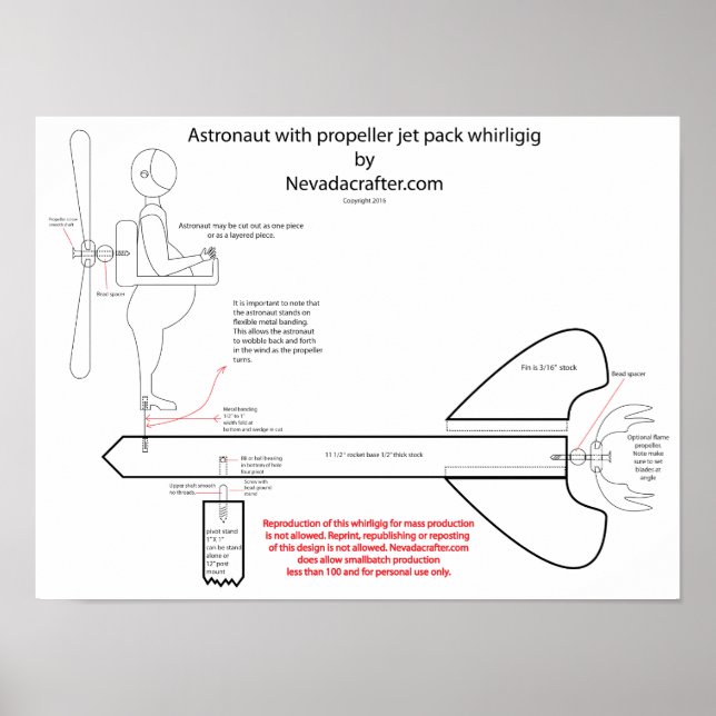 Astronaut Jet Pack-Design Poster (Vorne)