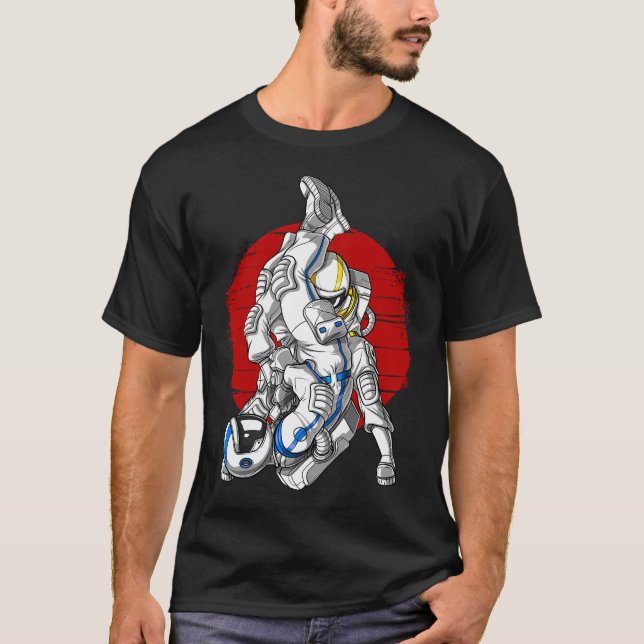 Astronaut Jiu-Jitsu Kämpfer T-Shirt (Vorderseite)
