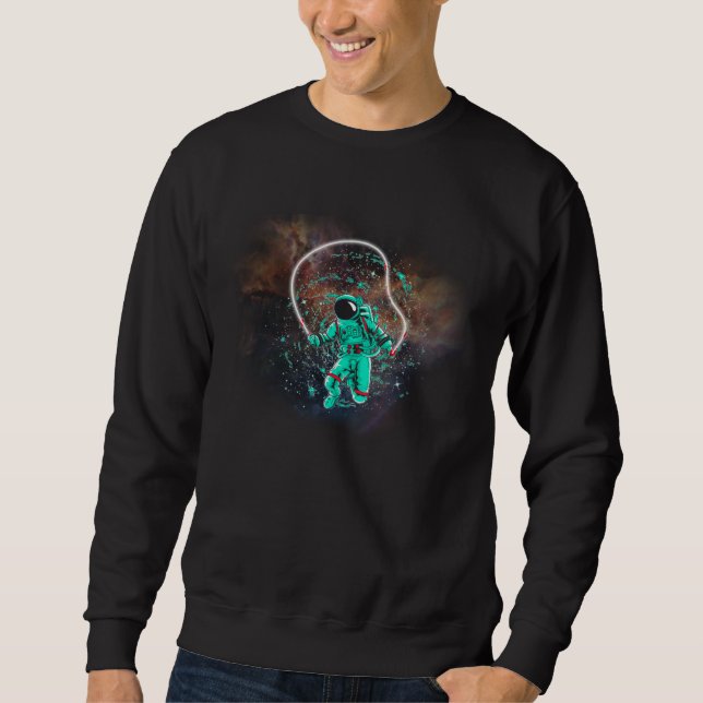 Astronaut Jumping Rope in Outer Space by Nebula Sweatshirt (Vorderseite)