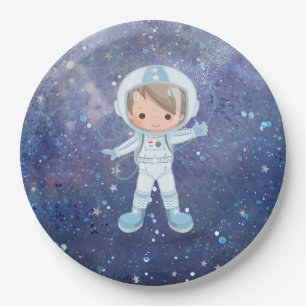 Astronaut-Junge Outer Space Pappteller