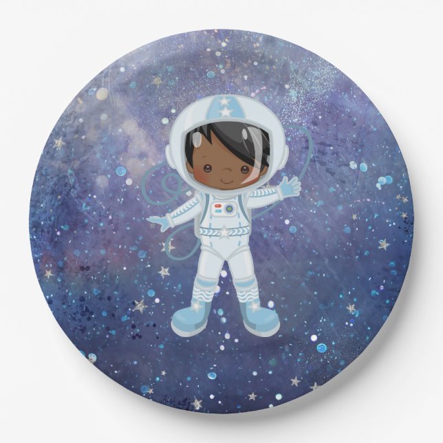 Astronaut-Junge Outer Space Pappteller (Vorderseite)