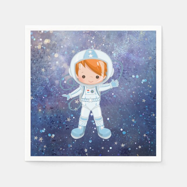 Astronaut-Junge Outer Space Serviette (Vorderseite)
