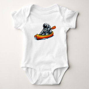 Astronaut Kanufahren Baby Strampler
