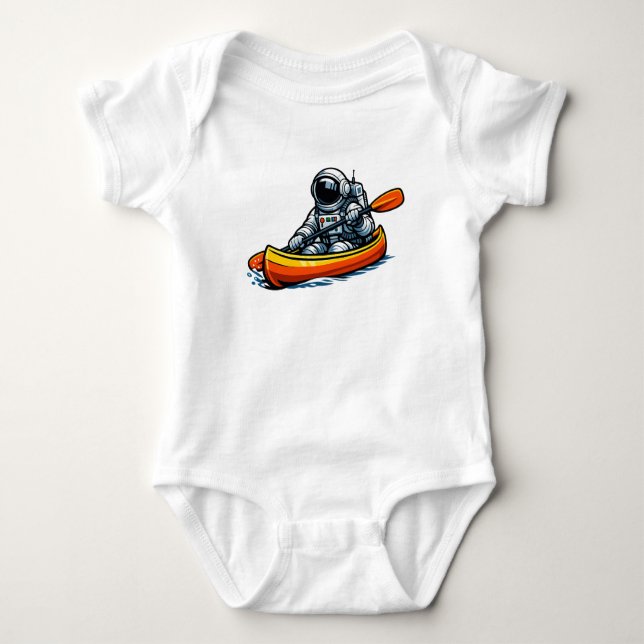 Astronaut Kanufahren Baby Strampler (Vorderseite)