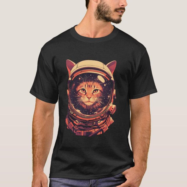 Astronaut Katze 1 T-Shirt (Vorderseite)