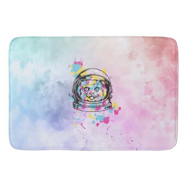 Astronaut Katze Badematte (Vorderseite)