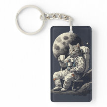 Astronaut Katze beim Kaffeetrinken