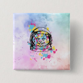Astronaut Katze Button