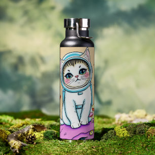 Astronaut Katze Dreams Wasserflasche Trinkflasche