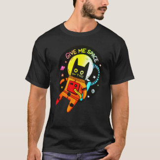 Astronaut Katze Gib mir Weltraum Vintage Wissensch T-Shirt