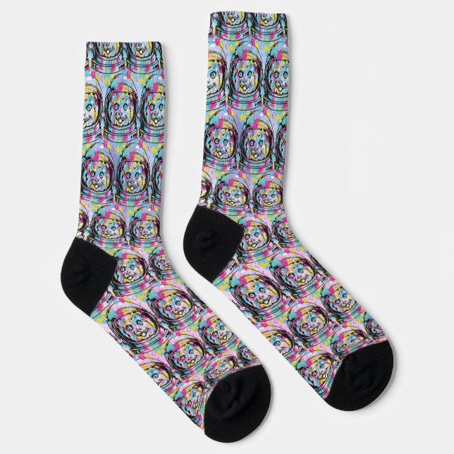 Astronaut Katze Socken (Rechts)