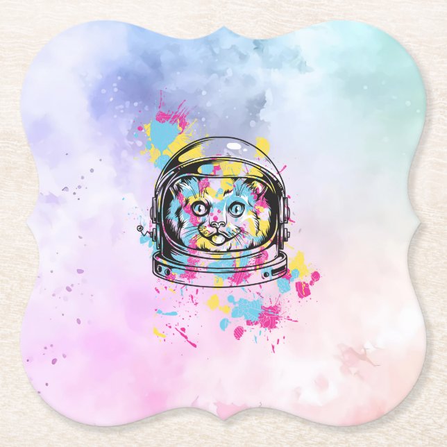 Astronaut Katze Untersetzer (Vorderseite)