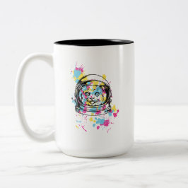 Astronaut Katze Zweifarbige Tasse