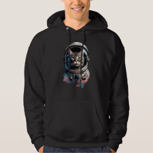 Astronaut Katzen Weltraum Aquarell-Kunst Hoodie