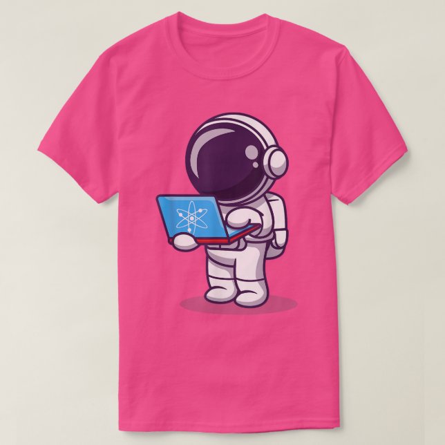 Astronaut kauft Ticket zum Mond mit ATOM Cosm T-Shirt (Design vorne)