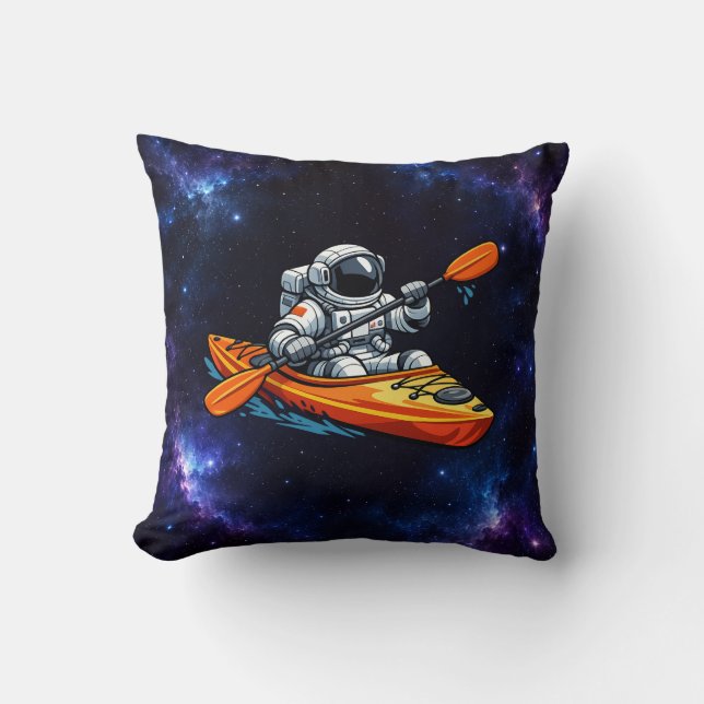 . Astronaut Kayaking Kissen (Vorderseite)