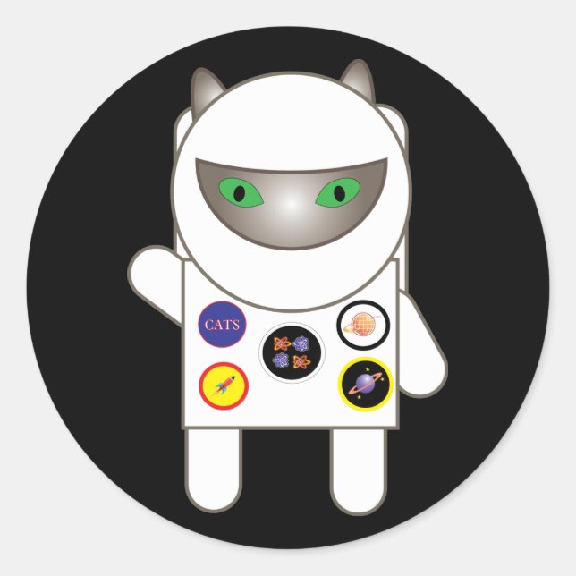 Astronaut Kitty Sticker (Vorderseite)