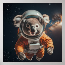 Astronaut Koala Weltraumkinderkrippe Poster