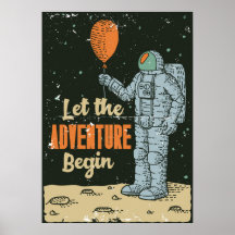 Astronaut Lass Die Abenteuer Beginnen Männerhöhle