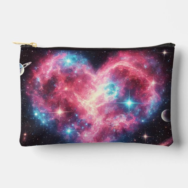 Astronaut-Liebe Nebula Zipper Pouch Zubehörtasche (Vorderseite)