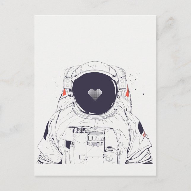 Astronaut-Liebe-Postkarte Postkarte (Vorderseite)