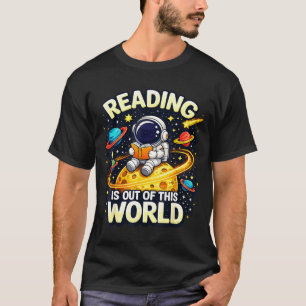 Astronaut liest Buch Liebhaber Weltraum für Männer T-Shirt