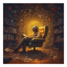 Astronaut liest ein Buch