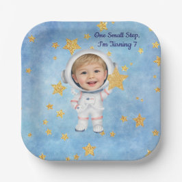 Astronaut Little Star Birthday Party Plate Pappteller