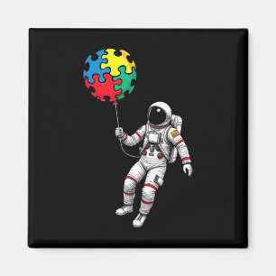 Astronaut Lloon Autismus-Bewusstsein Weltraum Auti Magnet