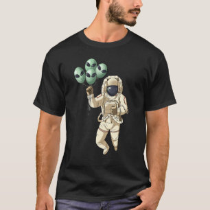 Astronaut Luftballons Außerirdischer Ufo Weltraum T-Shirt