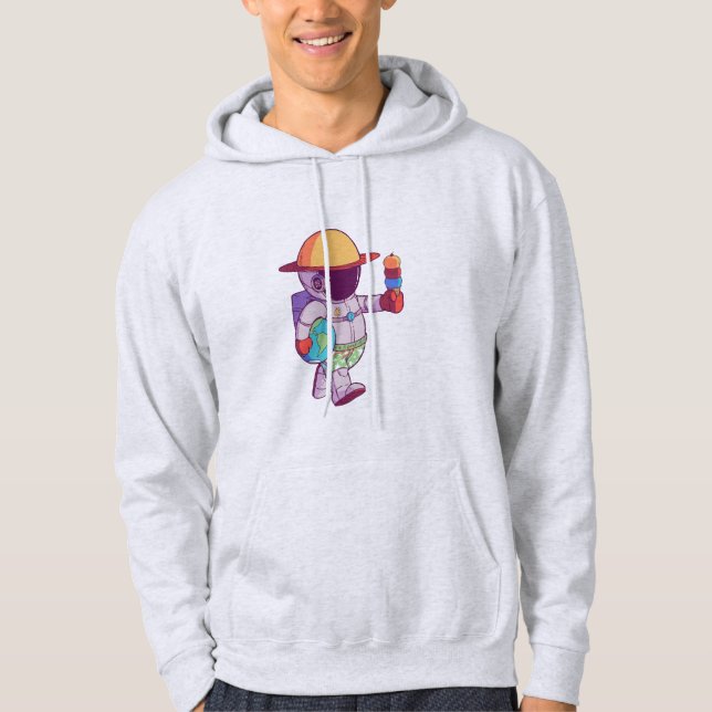 Astronaut, lustige Planeten im Weltraum Hoodie (Vorderseite)