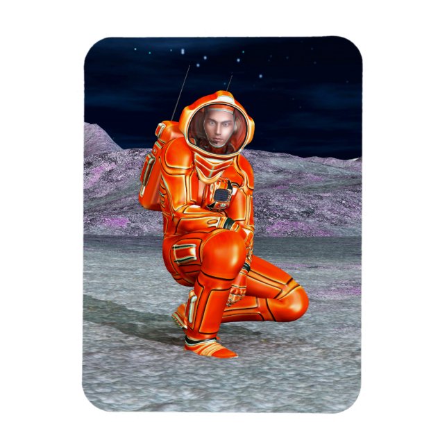 Astronaut Mars Explorer Alien Planet Weltraum Kuns Magnet (Vertikal)