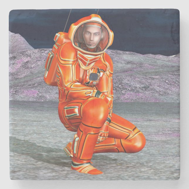 Astronaut Mars Explorer Alien Planet Weltraum Kuns Steinuntersetzer (Vorderseite)