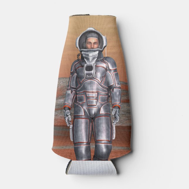 Astronaut Mars Space Explorer auf Alien Planet Flaschenkühler (Vorderseite)