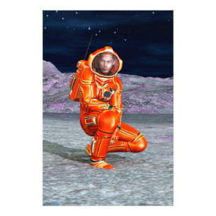 Astronaut Mars Space Explorer auf Alien Planet Fotodruck