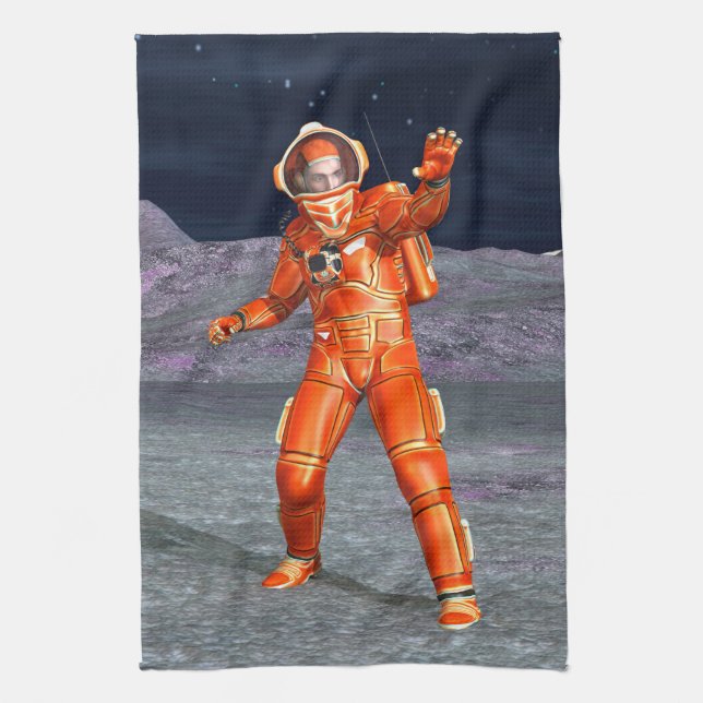 Astronaut Mars Space Explorer auf Alien Planet Handtuch (Vertikal)