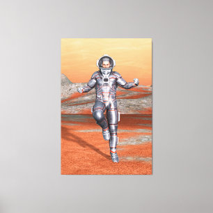 Astronaut Mars Space Explorer auf Alien Planet Leinwanddruck