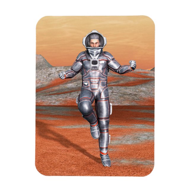 Astronaut Mars Space Explorer auf Alien Planet Magnet (Vertikal)