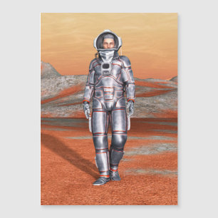 Astronaut Mars Space Explorer auf Alien Planet Magnetkarte