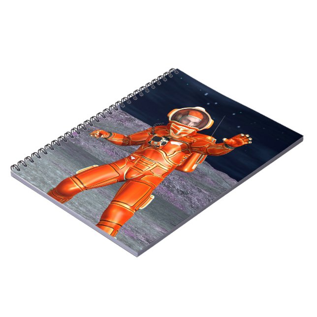Astronaut Mars Space Explorer auf Alien Planet Notizblock (Linke Seite)
