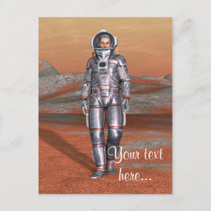 Astronaut Mars - Space Explorer auf Alien Planet Postkarte
