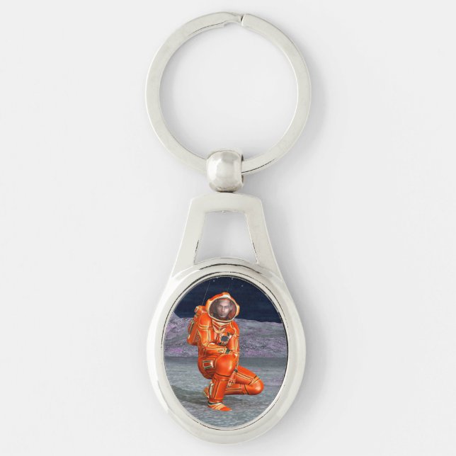 Astronaut Mars Space Explorer auf Alien Planet Schlüsselanhänger (Vorderseite)