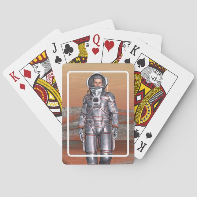 Astronaut Mars - Space Explorer auf Alien Planet Spielkarten (Rückseite)